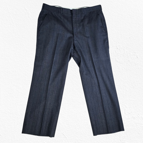 Vintage 80s Geoffrey Beene Gray Wool Pinstripe Suit USA Made Blazer Set Size 40R - Picture 12 of 12